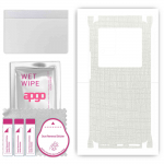 apgo Protective Skin Sticker for the back+sides compatible with Vivo X70 Pro Plus, Full Wrap Film, Foil, Vinyl - Pattern White Fabric