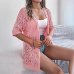 Naiste kevadsuvise soliidse ruuduga sviiter kardigan, elegantne V-kaelusega kootud topid S valge