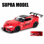 1/22 Scale Toyota Supra Sports Alloy Diecast mudelauto, tagasit&otilde;mmatav m&auml;ngus&otilde;iduk koos heli ja valgusega lastele t&auml;iskasvanutele m&otilde;eldud kingituste kollektsioon 1/22-Size:21.7*9*5.5cm punane