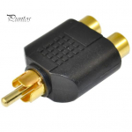 RCA isase ja kahe naissoost pesaga AV-heli-videosignaali Y jaoturi pistiku adapter