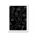 Abstraktne joon l&otilde;uend Must valge seinakunst Minimalistlik tr&uuml;kimaaling P&otilde;hjamaade plakat Naise kehapilt Moodne elutoa sisustus 21x30cm No Framed