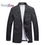 Hubane Meeste &Auml;ri-Vabaaja Reversiga Slim Denim Bleiser Jakk &Uuml;likonnad Mantel M must