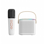 Y1 mikrofoni karaokemasin Bluetoothi ​​k&otilde;lar 5.3 s&uuml;steem koos 2 juhtmevaba mikrofoniga RGB valgustusega kodune lauluk&otilde;lar, lastele kingitus White 1 Mic