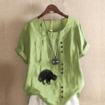 Naiste mood, &uuml;mara kaelusega l&uuml;hikeste varrukatega T-s&auml;rk vabaaja puuvillane linane graafiline s&auml;rk vaba aja avaraks musta kassi prindiga suvepluusiga topsid S roosa