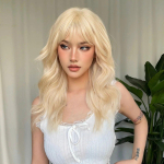 Pruun-blondi ombre naturaalse juuste parukid naistele Pikk laineline tumedate juuretega S&uuml;nteetiline parukas naistele Kuumakindel Cosplay parukid beige