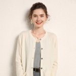 Naiste ka&scaron;miirist kampsun Qinghe ka&scaron;miir 100% ka&scaron;miir naiste s&uuml;gis-talvine ka&scaron;miirist kampsun pehme ja soe M valge