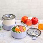 Isolatsioonikarp l&otilde;unas&ouml;&ouml;gikassa t&ouml;&ouml;taja kaasaskantav bambuskiust kahekihiline v&auml;rskelt s&auml;iliv ruutkast Double layer roosa