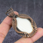 Natural Mother Of Pearl Gemstone Copper Wire Wrap Jewelry Pendant 2.56 j9e86 white