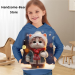 T&uuml;drukute 3D-kassi kapuutsiga pullover, pikkade varrukatega 3D-prindiga lasteriiete mood kost&uuml;&uuml;mid t&uuml;drukutele vanuses 2&ndash;12 aastat 130