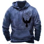 Vintage meeste kapuutsiga dressipluusid, kompassprinteriga Harajuku kapuuts Meestele Talvine &uuml;lisuur vabaajariided Meeste igap&auml;evased t&auml;navar&otilde;ivad 4XL