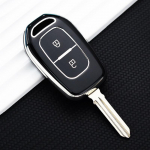 2 nupuga TPU auto kaugjuhtimispuldi v&otilde;tmekaane &uuml;mbris Renault Duster Dacia Scenic Master Megane hoidiku kaitse lisatarvikutele Key Case valge