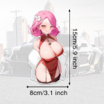 DM24#15cm H&auml;belik Anime Roosa juustega t&uuml;druk koolivormi Vin&uuml;&uuml;list autokleebis Veekindel vin&uuml;&uuml;lkleebis Autotarvikud Dekoratsioon 8x15cm