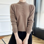 Naiste ka&scaron;miirist sviiter Qinghe ka&scaron;miir 30% ka&scaron;miir 70% vill s&uuml;gis-talvine ka&scaron;miir pullover pehme ja soe L pruun