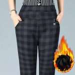 S&uuml;gistalvised emap&uuml;ksid Naised Plus Size p&uuml;ksid Oversize elastsed k&otilde;rge v&ouml;&ouml;kohaga lahtised vabaaja p&uuml;ksid Keskealistele naistele soojad stret&scaron;p&uuml;ksid XXXXXL