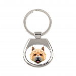 Norwich Terrier - geometric keychain with a photo and the inscription Art-Dog