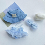 3 Pieces Dolls Dress with Hat Bow Hairpin for 15-17cm up Year Gifts roosa