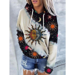 Moodne tr&uuml;kiga kapuutsiga dressipluus spordir&otilde;ivad jakk naistele 3D tasku kapuutsiga pusad s&uuml;gis naiste pulloverid S