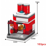 16 Style Mini Street View Kohvik Lillepood Juuksurisalong Klaverim&auml;ngusaal Puuviljade raamatupood Ehitusplokid Tellised Film Model M&auml;nguasi Poistele T&uuml;drukutele Kingitused