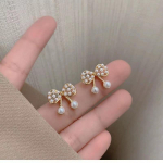 S925 h&otilde;ben&otilde;el Korea versioon Bow Pearl Stud K&otilde;rvar&otilde;ngad Suvised Lihtsad V&auml;ikesed K&otilde;rvar&otilde;ngad Naiste K&otilde;rvar&otilde;ngad