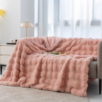 Kogu hooaja imiteeritud karusnaha tekk, soe pehme diivanitekk, voodikate, kontor, reisivoodipesu, kodukaunistus 70x100cm kirsiroosa v&auml;rv