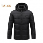 Soojendusega puuvillane mantel kapuutsiga pikkade varrukatega t&otilde;mblukuga jakk Veekindel tuulekindel 3-tasemeline temperatuuri reguleerimine USB-toitega &uuml;ler&otilde;ivad M armee roheline v&auml;rv