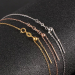 Ehtne 18K Kuldne Kaelakee Puhas AU750 Reguleeritav O-kett Lihtne ja Mitmek&uuml;lgne Naiste Butiigi Ehted Kingitus 45cm&18K White Gold 0.6g valge