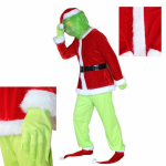 Halloweeni Cosplay Kost&uuml;&uuml;mid COS Grinch Rohelised Juuksed Koletis Riided Mask J&otilde;ulud Grinch M&auml;ngu Kost&uuml;&uuml;m Varas Grinch Nukk S