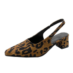Moodne Suvine Naiste Slingback Naiste Madalad Kingad K&otilde;rged Kontsad Terava Ninaga Lamedad Sandaalid Kingad Ilma Kontsadeta Leopardimustriga Daamide Vabaaja 35 black