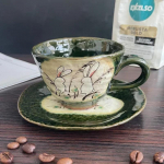 Kohvitass kandikukomplektiga Tassiga Musta tee tass Keraamiline tass Sakura Cup Soil Ceramic Cup