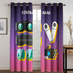 2 tk M&auml;ngurim&auml;ngupuldi aknakatted kardinad elutuppa poiste magamistuppa m&auml;ngutuppa kodu kaunistamine uks videopildi m&auml;ngimine 100W130H(CM)40x51in&Grommet Top white