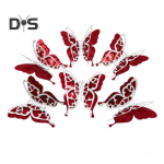 6 tk / komplekt 3D liblikaga seinakleebis Eemaldatav kahekihiline kleebis liblikaseina kunst Dekoratiivne kleebis Kodukontor Elutuba S&otilde;brap&auml;evapidu A