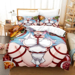 3D Anime Seksikad T&uuml;drukud Silvervale VTuber Voodipesu Komplekt &Uuml;he Twin T&auml;is Queen King Suurusega Voodikomplekt T&auml;iskasvanu Laste Magamistuba Tekikoti Komplektid 70x133cm 2pcs gray
