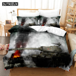 3D Tankid Voodipesukomplektid Tekikott Komplekt Padjap&uuml;&uuml;rikudega &Uuml;heinimesevoodi T&auml;isvoodi Queen King Voodiriided Voodipesu AU Single(140x210cm)
