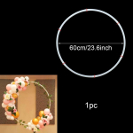 60/80/100cm plastic artificial flower wreath frame wedding decoration DIY arch bow balloon flowers garland Christmas party decor