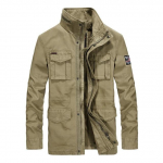 S&otilde;jav&auml;ejope Meeste Kvaliteetne S&uuml;gistalve V&auml;lisriided Puuvillane Cargo Multi-Pocket Mid-Long mantlid Meeste Campera L khaki