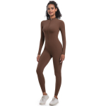 Nessaj T&otilde;mblukuga Fitness Jumpsuit Body Training Jooga Jumpsuit Naiste J&otilde;usaalitantsu &Uuml;hes t&uuml;kis kost&uuml;&uuml;m Seksikas Push Up Spordi&uuml;likond M pruun
