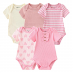 KIDDIEZOOM 5tk Baby Girl Boy L&uuml;hikeste varrukatega Bodide Komplekt V&auml;ikelapse T&uuml;drukute Riietus Imiku s&uuml;nnip&auml;evakingitus imikutele 3M