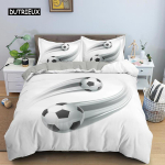 3D jalgpalli voodipesu komplekt Jalgpall tekikott Padjap&uuml;&uuml;r Pol&uuml;estrist lohukott King Queen T&auml;is topeltpalliga sport tekikate 150x200cm 3pcs