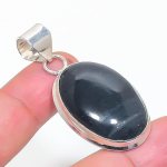Black Onyx Handmade 925 Sterling Silver Jewelry Pendant 1.97 z3m43