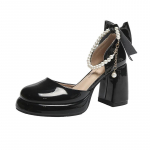 Mary Jane'i naiste k&otilde;rged kontsad 2024. aasta kevad/suvi uus prantsuse stiilis stiil, mis on &uuml;hendatud paksude kontsadega sandaalidega 34