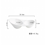 Puhas Valge Keraamiline Kaheosaline Hot Pot Dipikastme N&otilde;u &Auml;&auml;dika N&otilde;u Hotelli Restorani Jagatud Suupisten&otilde;u K&uuml;lma Toidu N&otilde;u Lauan&otilde;ud