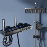 Luksuslik 4 funktsiooniga temperatuurin&auml;idiku du&scaron;isegisti komplekt seinale kinnitatav klaver, vihmasadu kuuma ja k&uuml;lma du&scaron;isegisti komplekt vannituppa hall