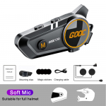 1/2x Mootorratta kiivri intercom Bluetooth 5.3 peakomplekt Veekindel 300m Intercomunicador K&otilde;lar Traadita k&auml;ed-vabad interfon