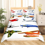 Lennukite tekikate Lennukid, mis v&otilde;itlevad &otilde;hulennunduses Lennujaama helikopterid ja reaktiivlennukid Multifilmi stiilis tuba, kaunistus poistele t&uuml;drukutele kingitus 180x210cm 3pcs
