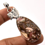 Copper Rhodochrosite Gemstone Handmade Wedding Gift Jewelry Pendant 2.6 z0m28