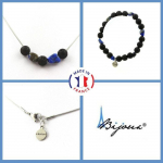 Pierres et Min&eacute;raux. Parure bijoux Bracelet Collier Perles Lave 8 mm + Lapis Lazuli du Taille personnalisable.