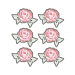 Autocollants 3D 4cm - Rose romantique avec contour gris