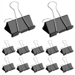 12 tk. Kokkupandavad klambrid K&ouml;itmisklambrid Kirjutuspaberiklambrid Statsionaarsed Klambrid Raha Paberklambrid 25mm/32mm/41mm/51mm 25 must