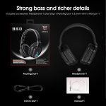 B60 Bluetooth traadita k&otilde;rvaklapid Stereo ruumiline heli LED-valgusega HD-mikrofon Kokkupandav 2.4GHz traadita peakomplekt M&auml;nguri k&otilde;rvaklapid arvuti PC m&auml;ngimiseks 29*17*9cm must