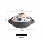 K&otilde;rge temperatuurikindel k&auml;sitsi maalitud Jaapani hautamispott - Keraamiline kastrul kaanega